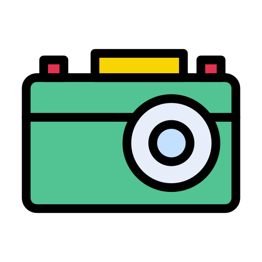 Photo camera Vector Stall Lineal Color icon
