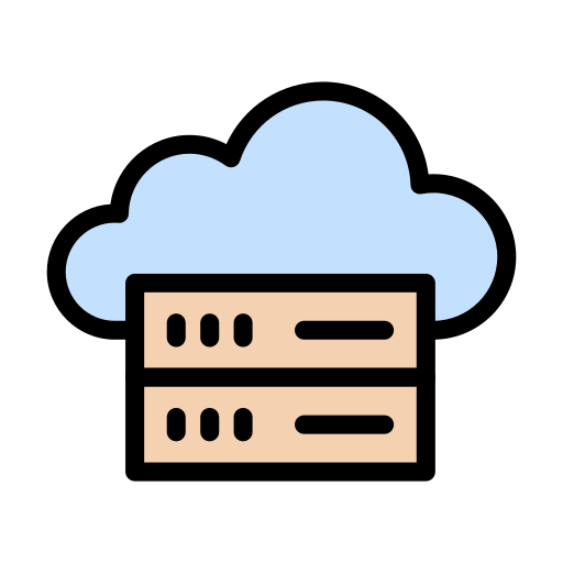 Cloud server Vector Stall Lineal Color icon