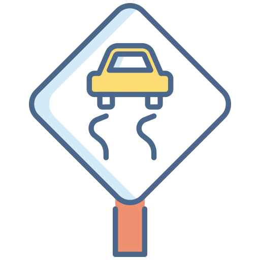 Slippery road Generic Outline Color icon