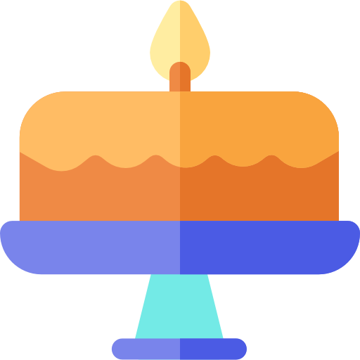 pastel de cumpleaños Basic Rounded Flat icono