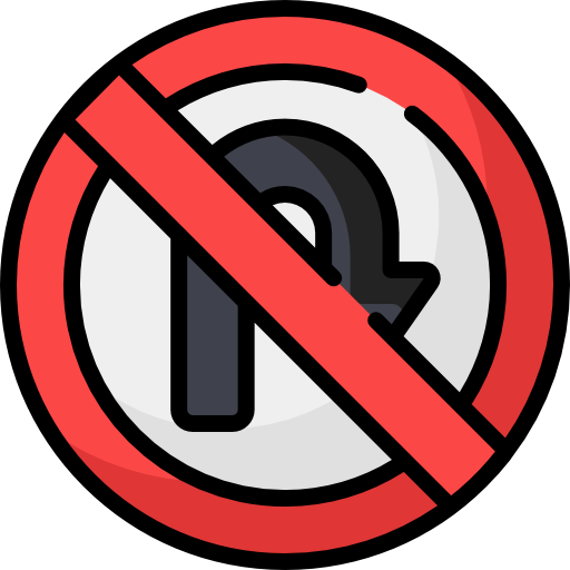 No turn Special Lineal color icon