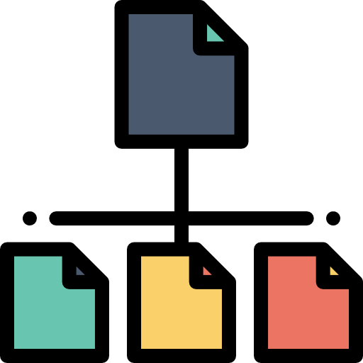estrutura hierárquica Detailed Rounded Lineal color Ícone