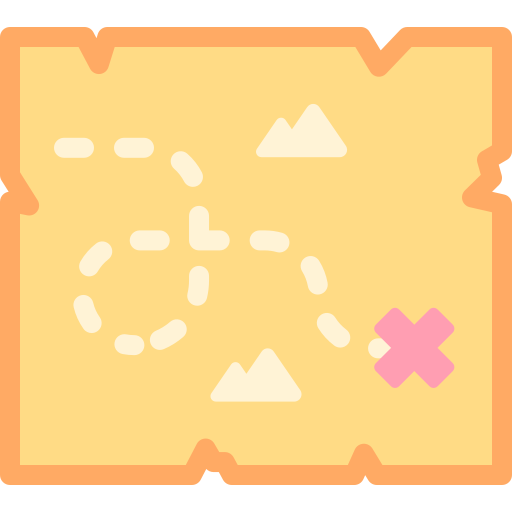 Treasure map Detailed color Lineal color icon