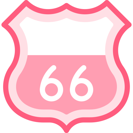 国道66号線 Detailed color Lineal color icon