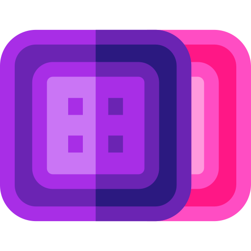 Square button Basic Straight Flat icon