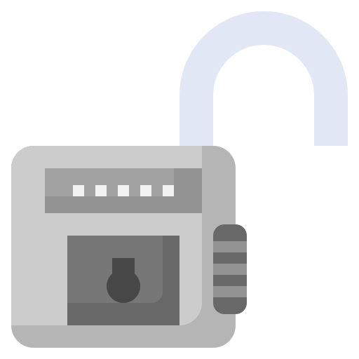 Open padlock Surang Flat icon