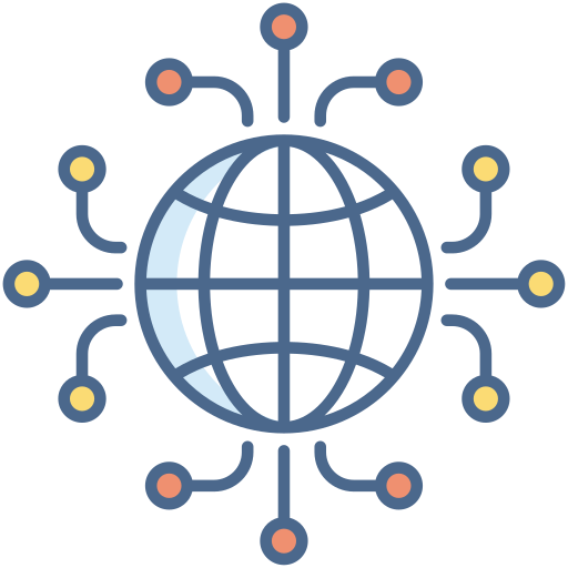 globales netzwerk Generic Outline Color icon
