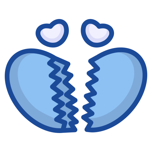 gebroken hart Generic Blue icoon