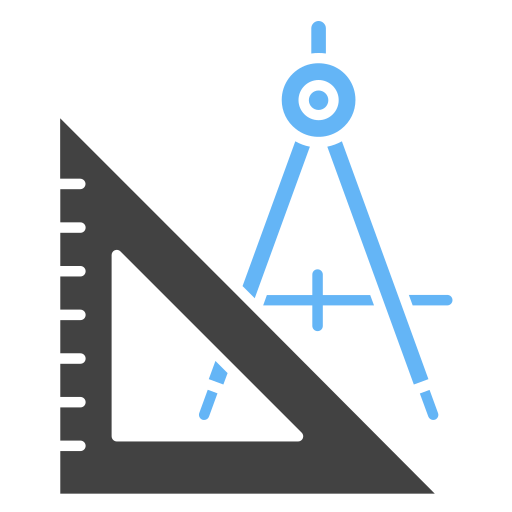 strumenti di geometria Generic Blue icona