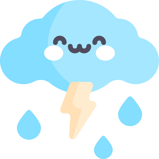 lloviendo Kawaii Flat icono