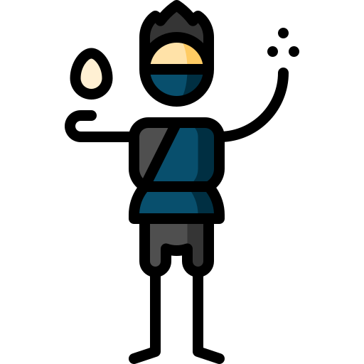 Ninja Puppet Characters Lineal Color icon