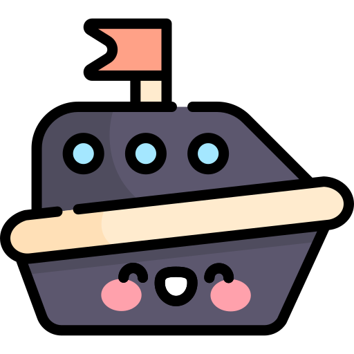Boat Kawaii Lineal color icon