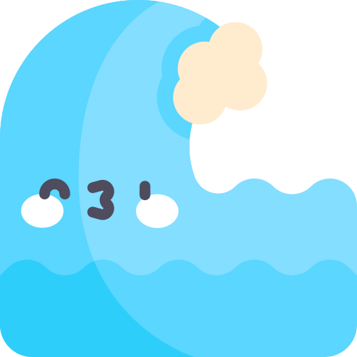 Wave Kawaii Flat icon