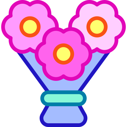 ramo de flores Retro Neon Lineal color icono