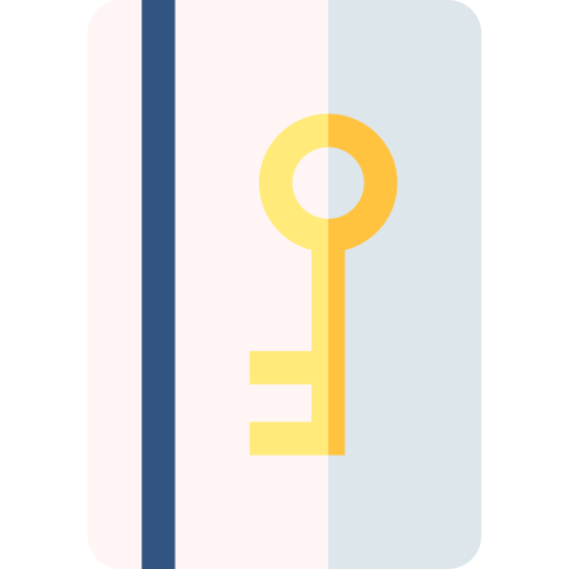 chiave della carta Basic Straight Flat icona