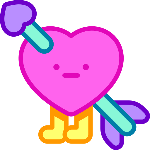 Heart Retro Neon Lineal color icon