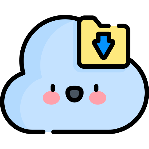 cloud-download Kawaii Lineal color icon