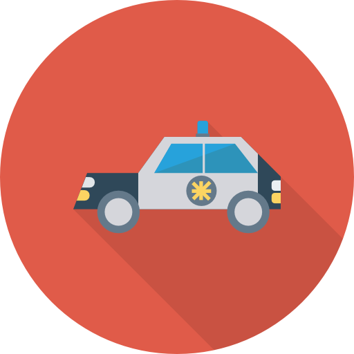 Police car Dinosoft Circular icon