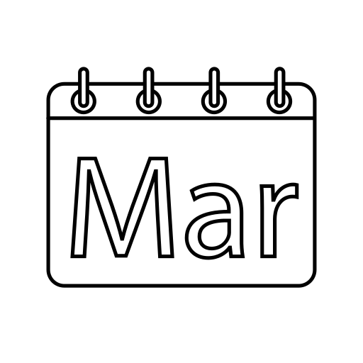 March Generic Thin Outline icon