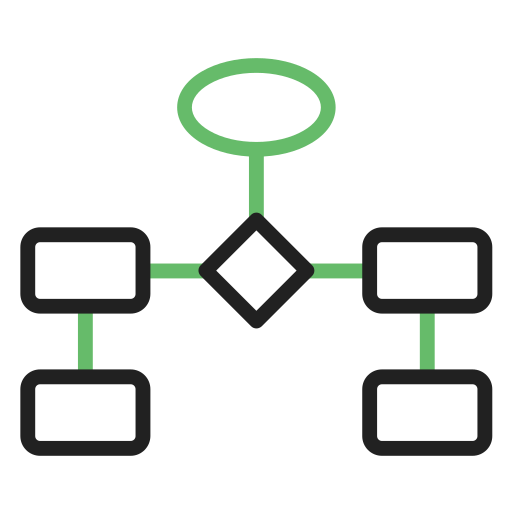 diagramma di flusso Generic Outline Color icona