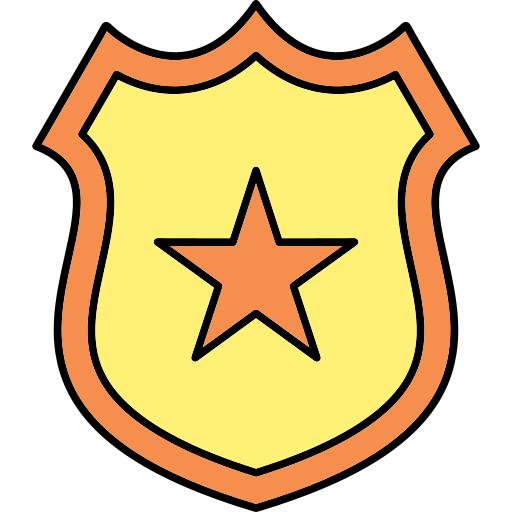 distintivo della polizia Generic Outline Color icona