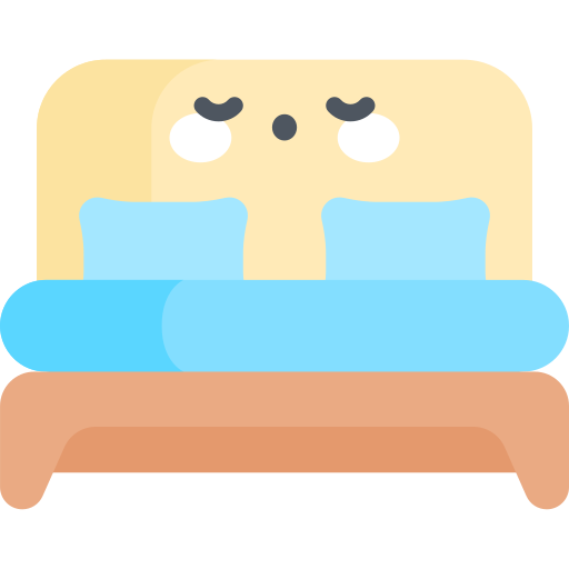 podwójne łóżko Kawaii Flat ikona