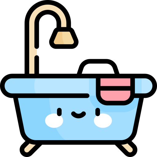 バスタブ Kawaii Lineal color icon