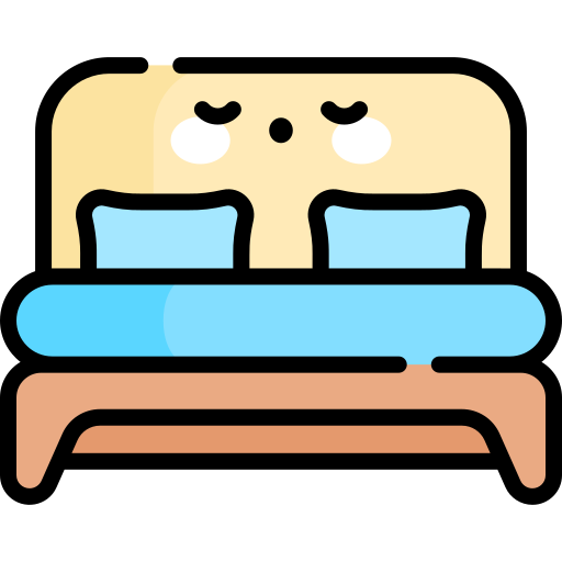 cama de casal Kawaii Lineal color Ícone