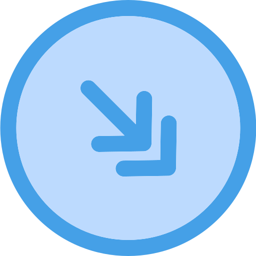 右下矢印 Generic Blue icon