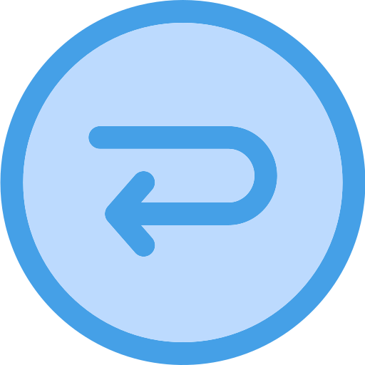 引き返す Generic Blue icon
