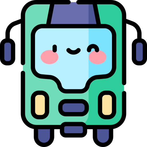 bus Kawaii Lineal color icoon