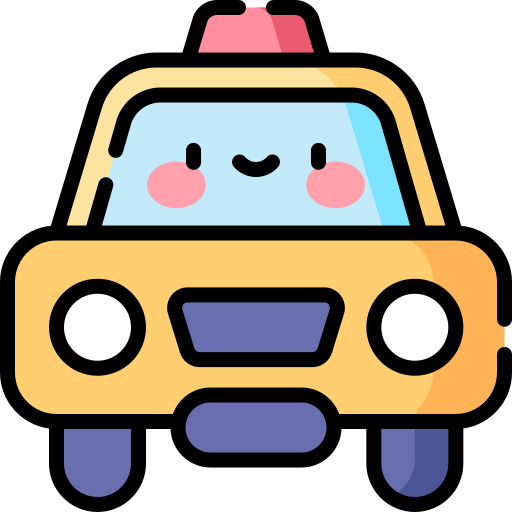 taxi Kawaii Lineal color icona