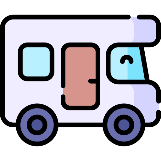 caravana Kawaii Lineal color icono
