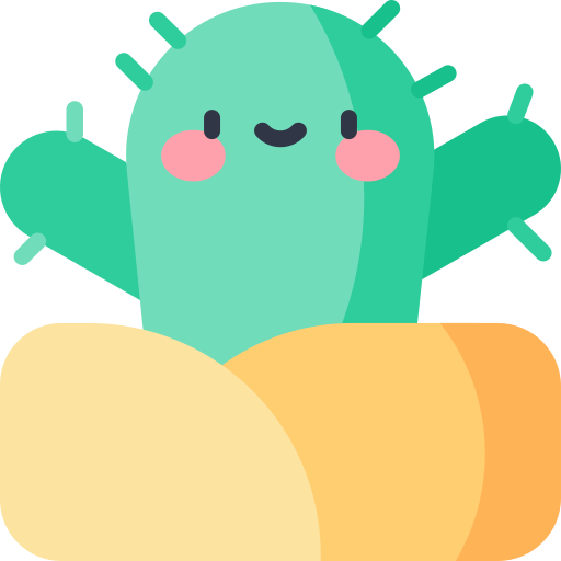 kaktus Kawaii Flat ikona