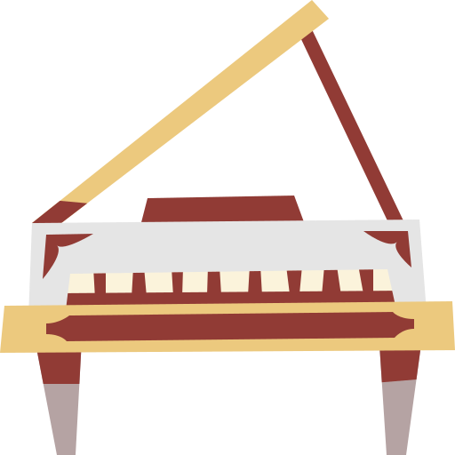 grand piano Cartoon Flat Icône