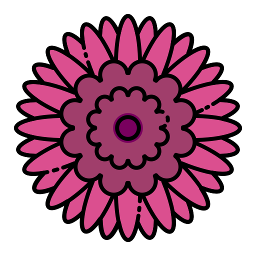 Gerbera Generic Outline Color icon