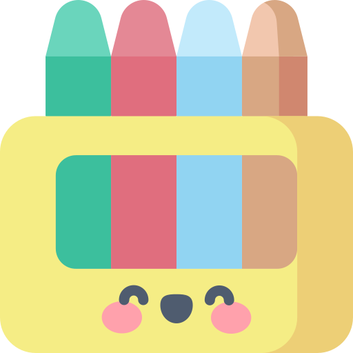 lápices de color Kawaii Flat icono