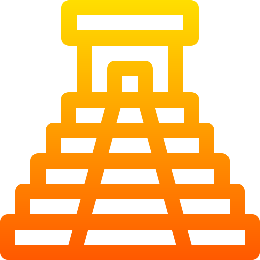 pyramide de chichen itza Basic Gradient Lineal color Icône