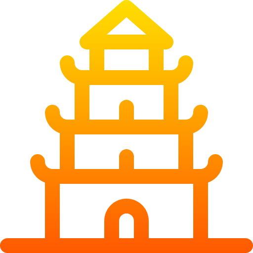 thien mu pagode Basic Gradient Lineal color icon
