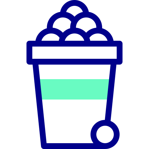 바구니 Detailed Mixed Lineal color icon