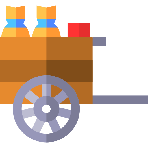 Food cart Basic Straight Flat icon