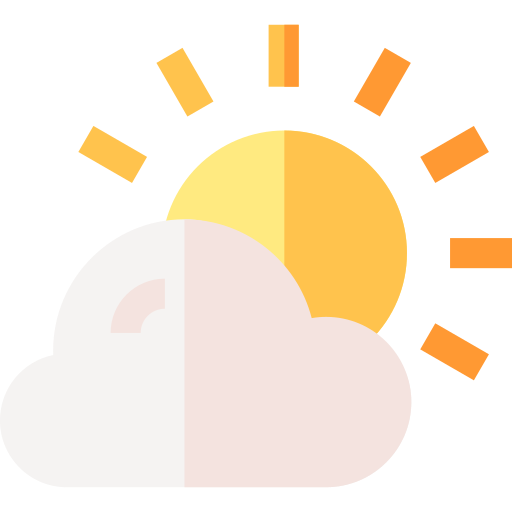 구름과 태양 Basic Straight Flat icon