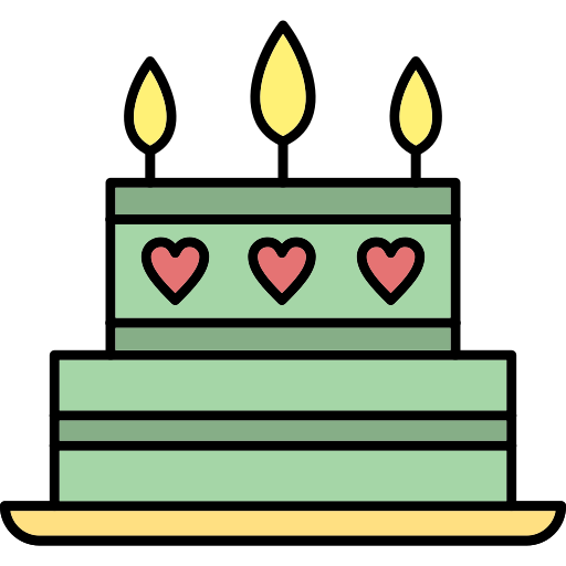 Cake Generic Thin Outline Color icon