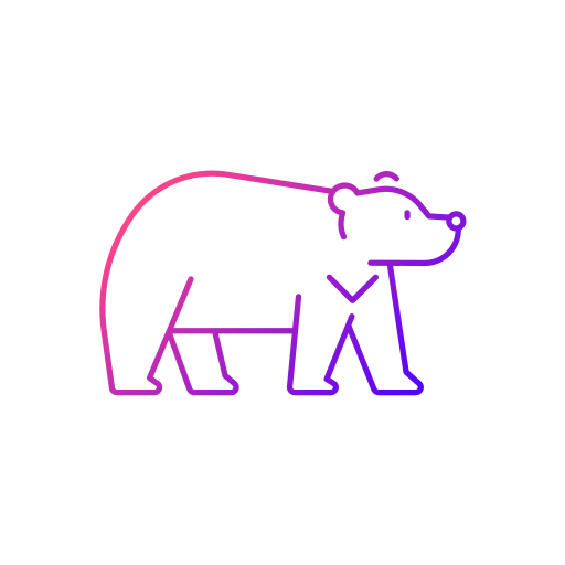 widok z boku niedźwiedzia Generic Gradient ikona