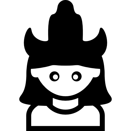 Woman with a hat with two horns  icon