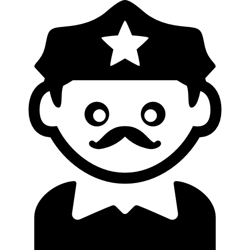 Policeman with moustache  icon