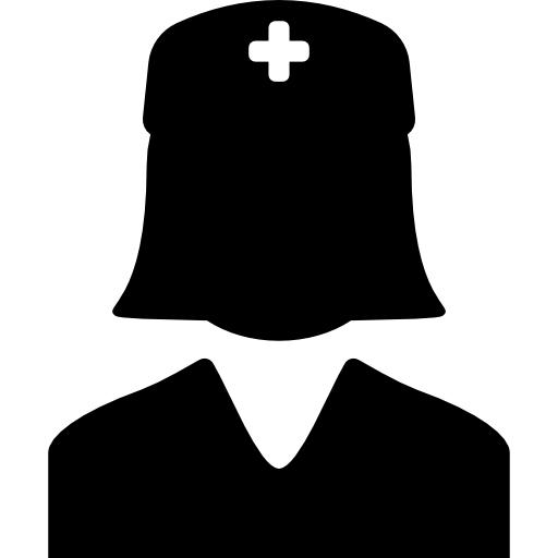 Woman with hat of red cross  icon