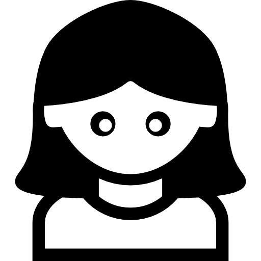 Девушка с черными прямыми волосами  иконка