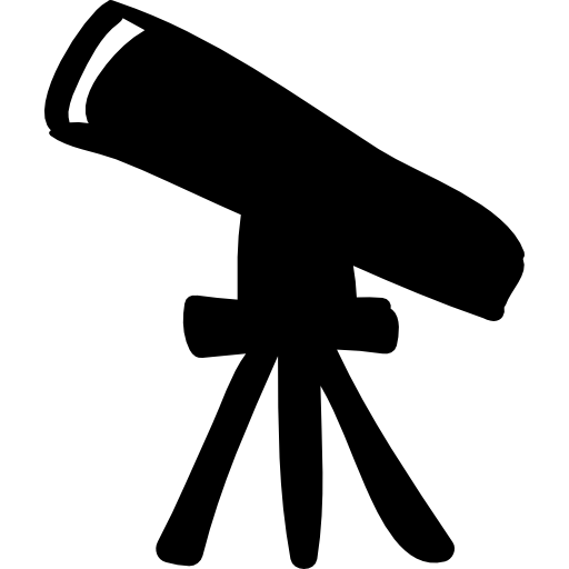 von hand gezeichnetes gefülltes werkzeug des teleskops  icon