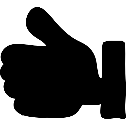 Like thumb up signal of filled hand  icon